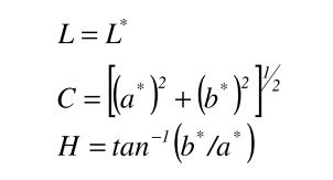 色差儀L、a、b值與L、c、h值轉換方法