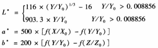 CIEXYZ色彩空間到CIELAB色彩空間0807