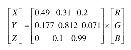 RGB顏色空間轉XYZ空間